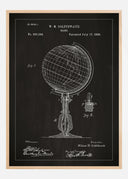 Patent drawing - Globe - Black Poster