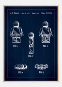 Patent drawing - Lego I - Blue Poster