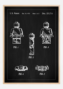Patent drawing - Lego I - Black Poster