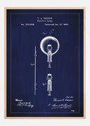 Patent drawing - Lightbulb B - Blue Poster