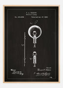 Patent drawing - Lightbulb B - Black Poster