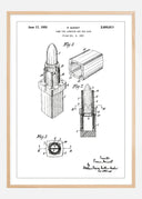 Patent drawing - Lipstick - White Poster