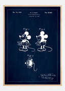 Patent drawing - Disney - Mickey Mouse - Blue Poster