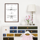 Patent drawing - Biplane - White Poster