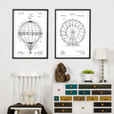 Patent drawing - Ferris wheel - White Poster