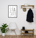 Patent drawing - Scissors - White Poster