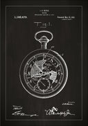 Patent drawing - Pocketwatch - Black Poster