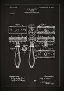 Patent drawing - Razor - Black Poster