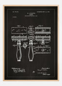 Patent drawing - Razor - Black Poster
