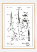 Patent drawing - Scissors - White Poster