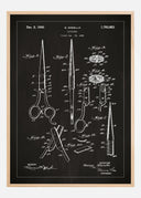 Patent drawing - Scissors - Black Poster