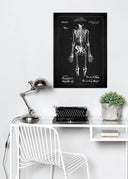 Patent drawing - Anatomical Skeleton I - Black Poster