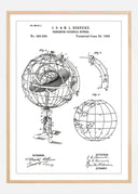 Patent drawing - Astronomical globe - White Poster