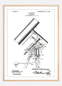 Patent drawing - Telescope - White Poster