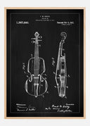 Patent drawing - Violin - Black Poster